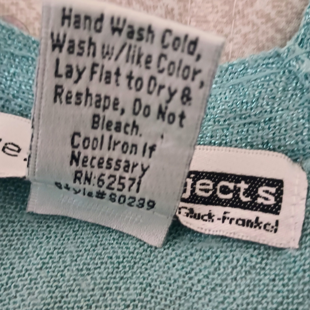 Vintage Necessary Objects Teal Sleeveless Blouse Size L ✨ - Picture 4 of 9